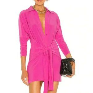 NORMA KAMALI x REVOLVE Mini Tie Front NK Shirt Dress Small 36.